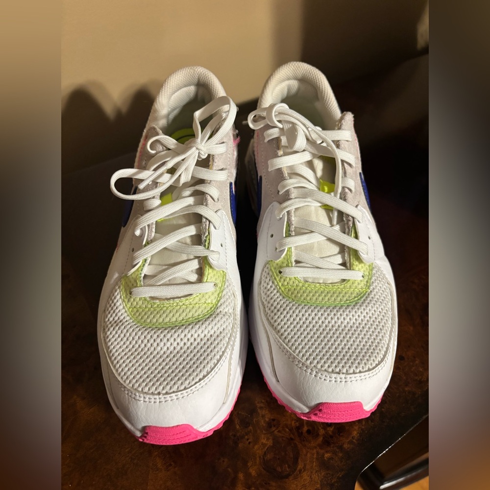 Nike Air Max White with Pink and Green Highlights - Picture 2 of 9